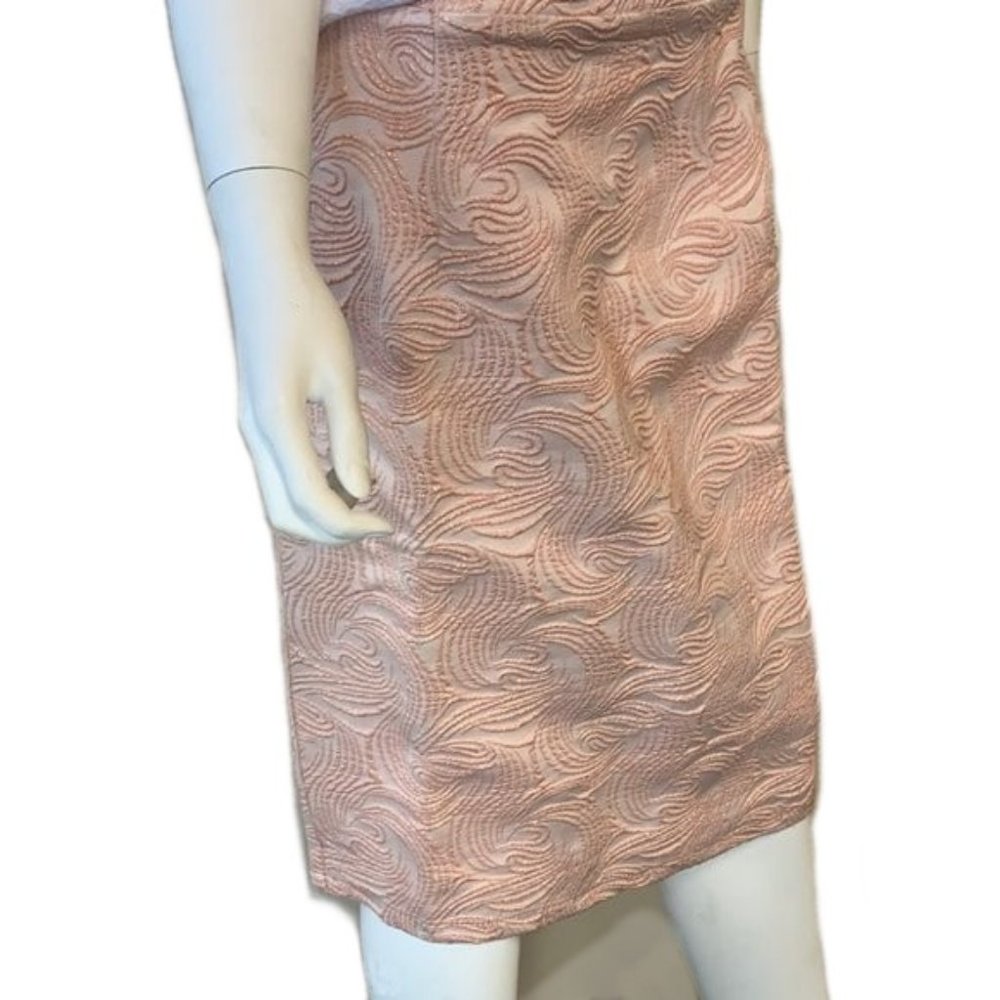 🩷 Jacquard Pencil Skirt🩷Pink/Peach. Sparkly. Slinky brand. BEAUTIFUL!!!!! - Picture 5 of 7